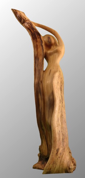 Escultura intitulada "Être" por Claude David, Obras de arte originais, Madeira