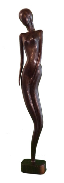 Sculpture titled "A l'Aube" by Claude David, Original Artwork, Wood