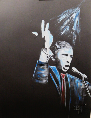 Peinture intitulée "Jacques Brel pour u…" par Claude Degret, Œuvre d'art originale, Acrylique