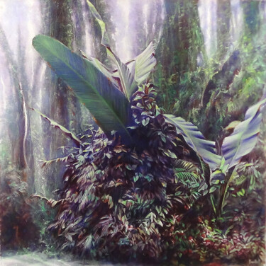 Pittura intitolato "Forêt amazonienne 2" da Claude Feuillet, Opera d'arte originale, Olio
