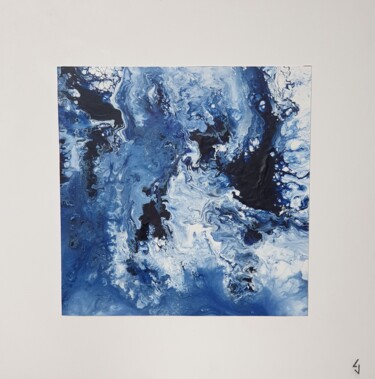 Pintura titulada "voyage au pays bleu…" por Claude Goasguen, Obra de arte original, Acrílico