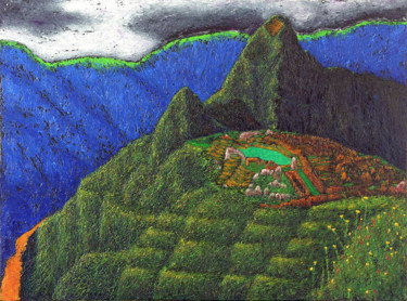 Peinture intitulée "Machu Picchu versio…" par Claude Guillemet, Œuvre d'art originale, Huile Monté sur Châssis en bois