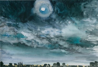 Peinture intitulée "clair de lune" par Claude Hardenne, Œuvre d'art originale