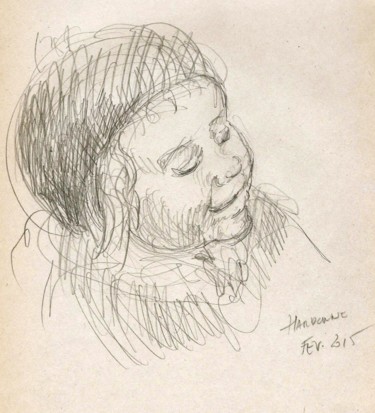 Drawing titled "Manon" by Claude Hardenne, Original Artwork