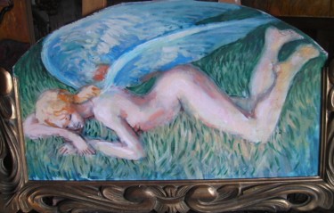 Peinture intitulée "Ange endormie" par Claude Hardenne, Œuvre d'art originale