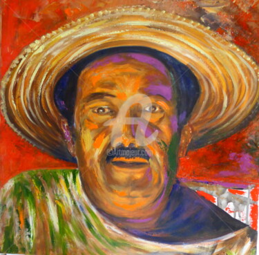 Ζωγραφική με τίτλο "Le mexicain" από Claude Julia (CJULIA), Αυθεντικά έργα τέχνης, Λάδι