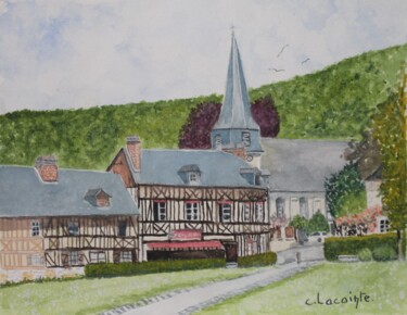 Painting titled "le bec hélouin(le v…" by Claude Lacointe, Original Artwork, Watercolor