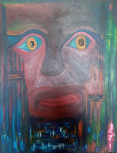 Painting titled "Vision" by Claude Lali, Original Artwork, Acrylic Mounted on Wood Stretcher frame