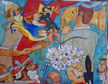 Pintura intitulada "Acrylique sur toile…" por Art Plaisir, Obras de arte originais, Acrílico