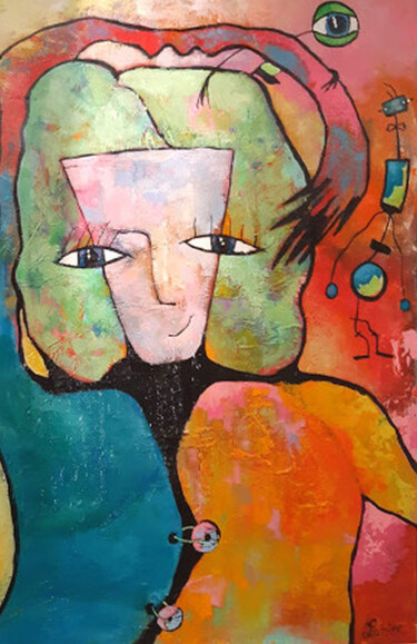 Картина под названием "snob" - Claude Lépine, Подлинное произведение искусства, Акрил Установлен на Деревянная рама для носи…