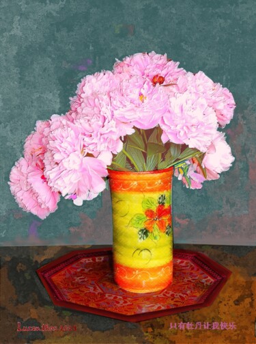 Digital Arts titled "BOUQUET CHINOIS" by Lucenthos, Original Artwork, Digital Painting