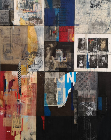 Collages intitolato "Pieces of Life" da Claude Lieber, Opera d'arte originale, Collages Montato su Telaio per barella in leg…