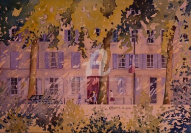 Painting titled "Orléans , les quais…" by Claude Marchalot, Original Artwork, Watercolor