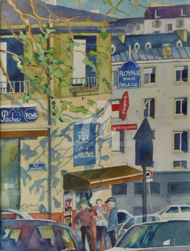 Pintura intitulada "Brest recouvrance,…" por Claude Marchalot, Obras de arte originais, Aquarela