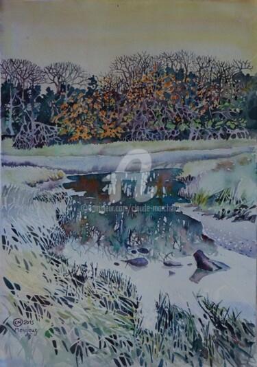 제목이 "Le ruisseau de Meng…"인 미술작품 Claude Marchalot로, 원작, 수채화