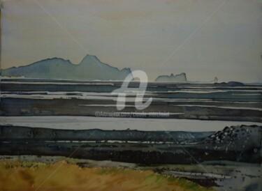 Peinture intitulée "La rivière Markarfl…" par Claude Marchalot, Œuvre d'art originale, Aquarelle