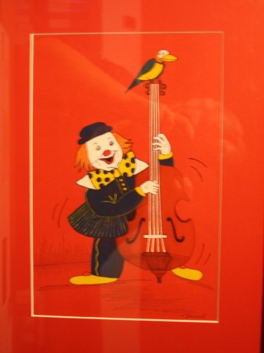 Dessin intitulée "clown-musicien" par Claude Martine Jeannoel, Œuvre d'art originale, Autre