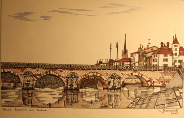 Drawing titled "saint-laurent-sur-s…" by Claude Martine Jeannoel, Original Artwork, Marker