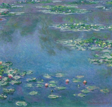 Painting titled "Nymphéas 8" by Claude Monet, Original Artwork, Oil