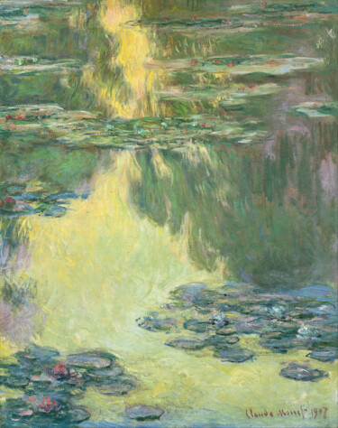 Painting titled "Nymphéas 14" by Claude Monet, Original Artwork, Oil