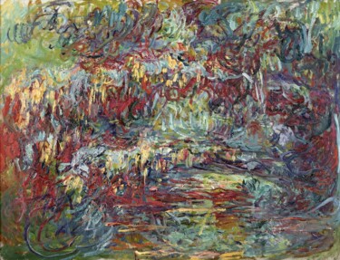 Schilderij getiteld "Le pont japonais 7" door Claude Monet, Origineel Kunstwerk, Olie