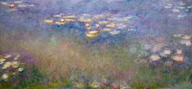 Pittura intitolato "Nymphéas - partie c…" da Claude Monet, Opera d'arte originale, Olio