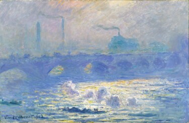 Painting titled "Waterloo Bridge, ef…" by Claude Monet, Original Artwork, Oil