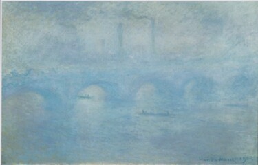 Schilderij getiteld "Waterloo Bridge, ef…" door Claude Monet, Origineel Kunstwerk, Olie