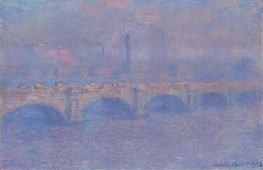 Painting titled "Waterloo Bridge, ef…" by Claude Monet, Original Artwork, Oil