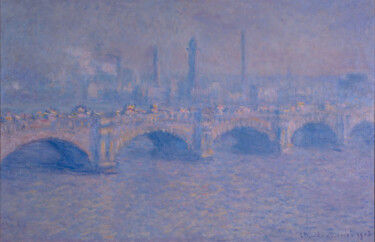 Painting titled "Waterloo Bridge, ef…" by Claude Monet, Original Artwork, Oil