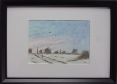 Painting titled "PROMENADE HIVERNALE" by Claude Nexon, Original Artwork, Watercolor