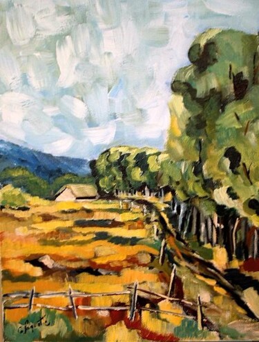 Painting titled "Le Sentier" by Claude Paquette, Original Artwork