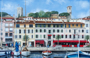 Pittura intitolato "Port de Cannes" da Claude Ruby, Opera d'arte originale, Olio