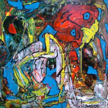 Peinture intitulée "Cache cache" par Claude Bresson, Œuvre d'art originale, Huile