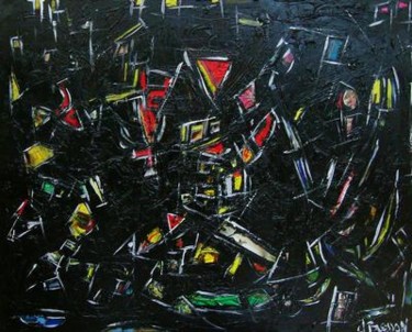 Peinture intitulée "La nuit les étoiles" par Claude Bresson, Œuvre d'art originale, Huile
