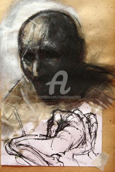 Tekening getiteld "Histoire et visage…" door Claude Duvauchelle, Origineel Kunstwerk, Anders