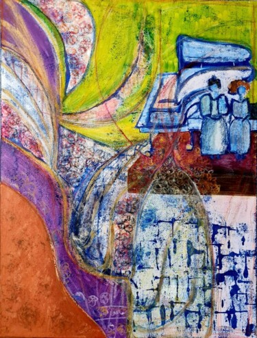 Картина под названием "" Les pianistes"" - Claudia De La Hoz, Подлинное произведение искусства, Акрил Установлен на Деревянн…