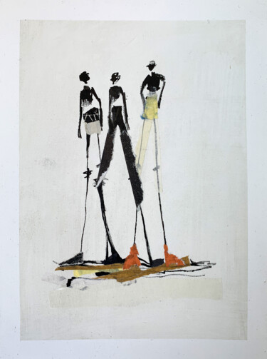 Desenho intitulada "The gang" por Claudia König (koenigsfigurine), Obras de arte originais, Tinta