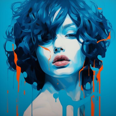 제목이 "BLUE 2"인 디지털 아트 Claudia Sauter (Poptonicart)로, 원작, 디지털 페인팅