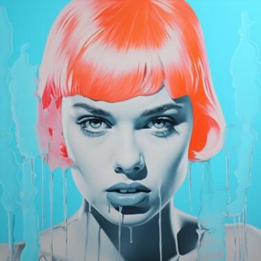 Картина под названием "ICE WOMAN WHITE FACE" - Claudia Sauter (Poptonicart), Подлинное произведение искусства, Цифровой колл…