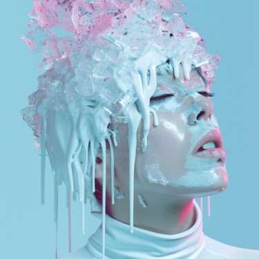 "WHITE ICE WOMAN" başlıklı Tablo Claudia Sauter (Poptonicart) tarafından, Orijinal sanat, Dijital Kolaj
