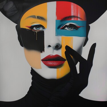 Painting titled "BAUHAUS DESIGN WOMAN" by Claudia Sauter (Poptonicart), Original Artwork, Digital Collage