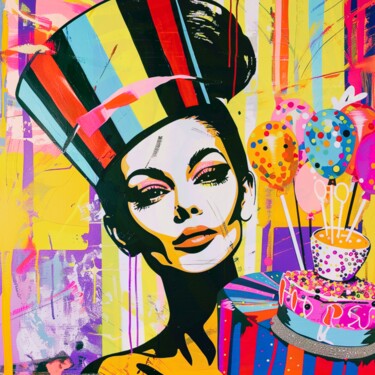 Картина под названием "HAPPY BIRTHDAY 13" - Claudia Sauter (Poptonicart), Подлинное произведение искусства, Цифровой коллаж