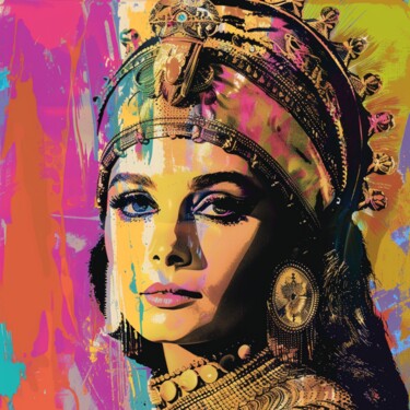 Painting titled "CLEOPATRA POPART" by Claudia Sauter (Poptonicart), Original Artwork, Acrylic