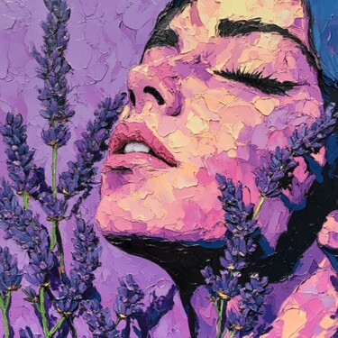 Painting titled "LAVENDER FLASH" by Claudia Sauter (Poptonicart), Original Artwork, Digital Collage