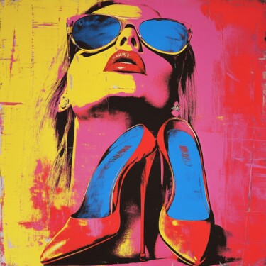 Painting titled "GLAMOUR IN STRIDE" by Claudia Sauter (Poptonicart), Original Artwork, Acrylic