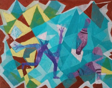 Malerei mit dem Titel "Quartz" von Claudie Savelli (CLAUDIE-SAVELLI-CLAUDIO), Original-Kunstwerk, Acryl Auf Keilrahmen aus H…