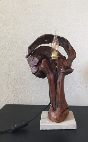 雕塑 标题为“lampe en pied de vi…” 由Claudie Thedevuide, 原创艺术品, 木