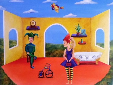 Pintura intitulada "Juego de la Vida" por Claudine Brantes, Obras de arte originais, Acrílico