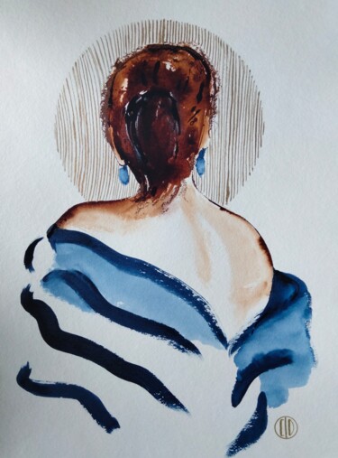 Картина под названием "Délicatesse" - Claudine Sieurin, Подлинное произведение искусства, Чернила